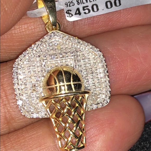 Basketball sporty pendant, Custom made certified real Diamond basketball pendant - Picture 5 of 6